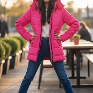Steve Madden Fuscia Pink Kids Puffer Jacket